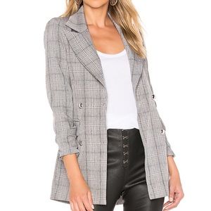 About Us blazer in grey plaid